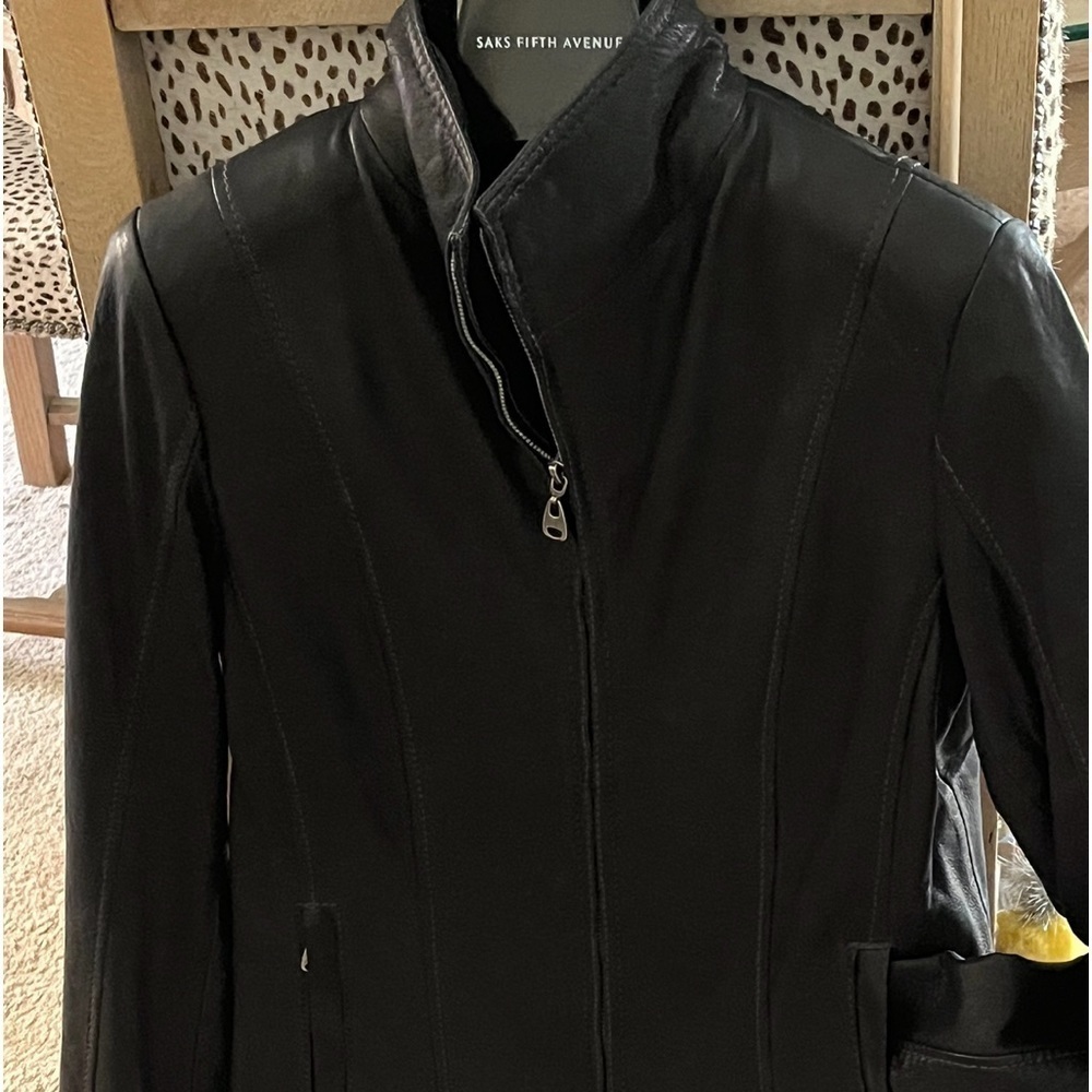 100% Lambskin Moto Jacket, Marc New York by Andrew Marc Black BNWOT - Picture 5 of 15